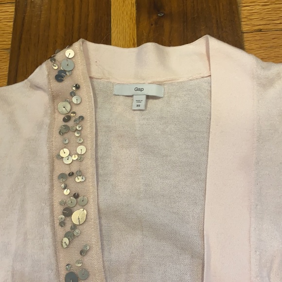 Gap Pale Pink Gold Sequin Detailed Cardigan in x-small - Picture 2 of 4